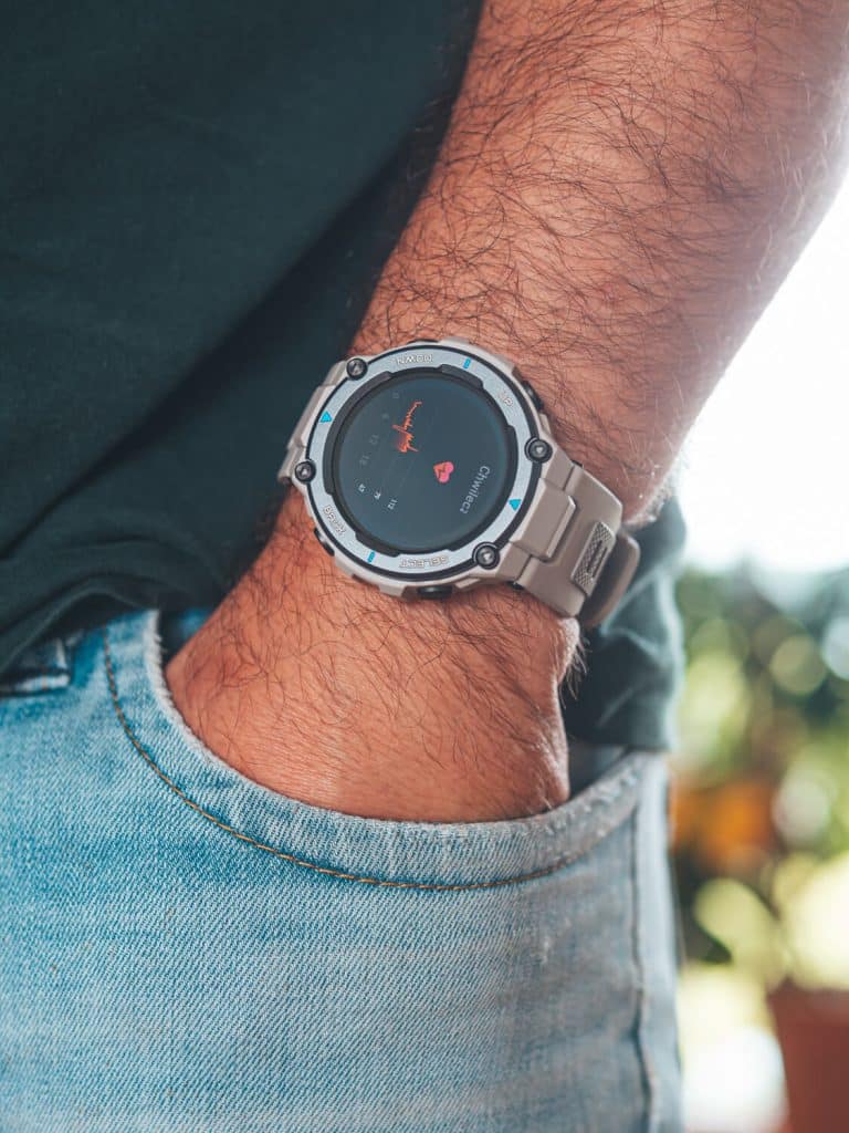 pomiar tętna w Amazfit T-Rex Pro