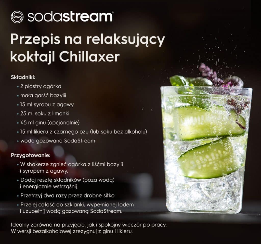Przepis na relaksujący koktajl Chillaxer - infografika.