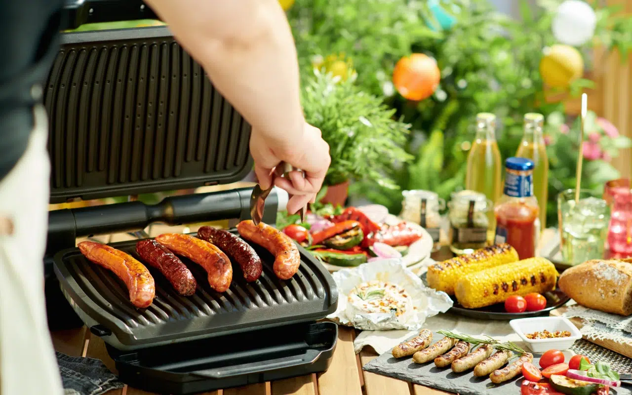 duży, kontaktowy grill elektryczny na taras