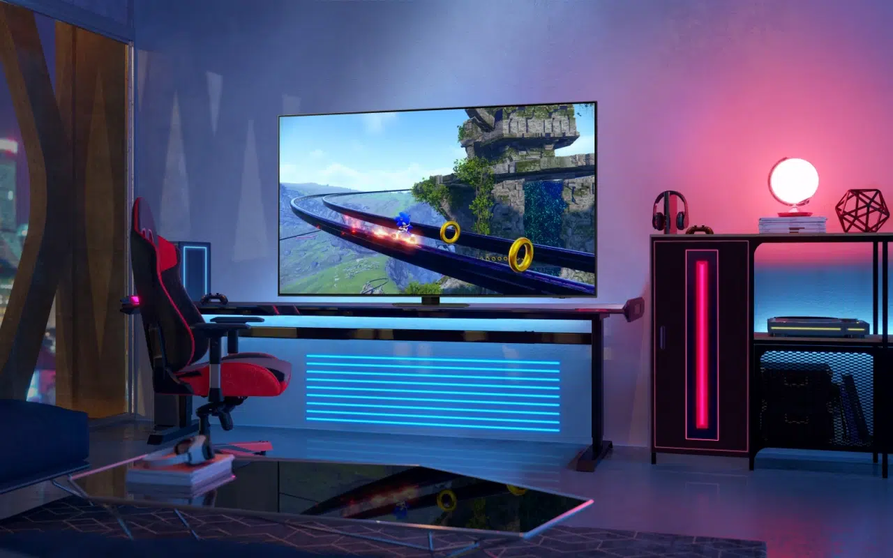 telewizor Samsung QLED jako element pokoju gamingowego