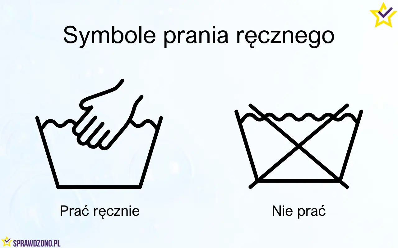 Symbol prania ręcznego i symbol nie prać