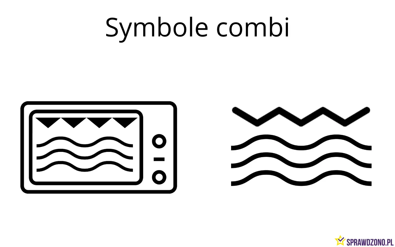Różne wersje symbolu combi na mikrofali