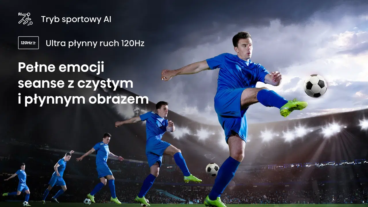 Tryb sportowy AI w telewizorze 4K UHD Hisense U6NQ