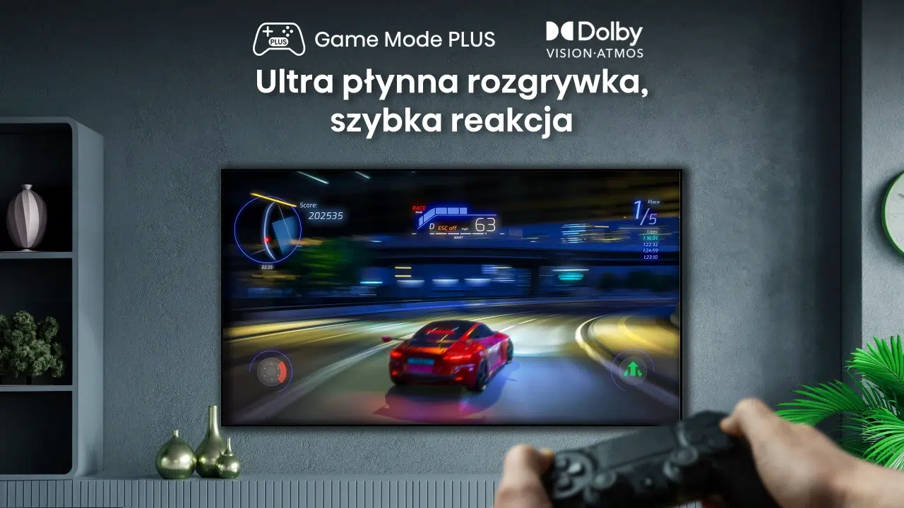 Tryb gamingowy Gamę Modę Plus w telewizorze do gier i konsoli Hisense U6NQ