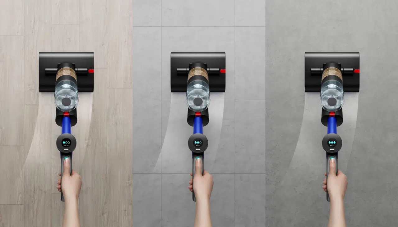 mycie różnych rodzajów podłóg mopem elektrycznym Dyson WashG1